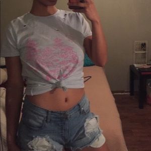 Baby blue t-shirt with holes